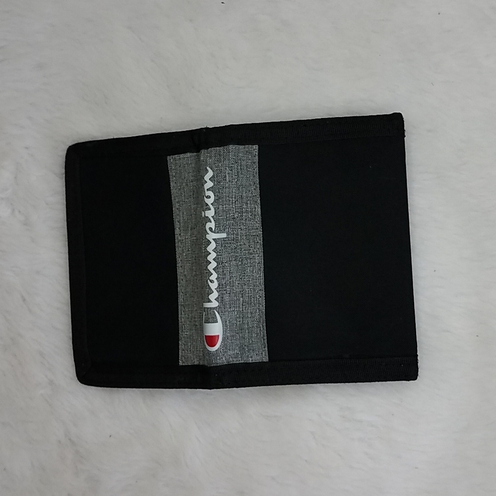 Men's  CHAMPION Black/Gray  Trifold Wallet.